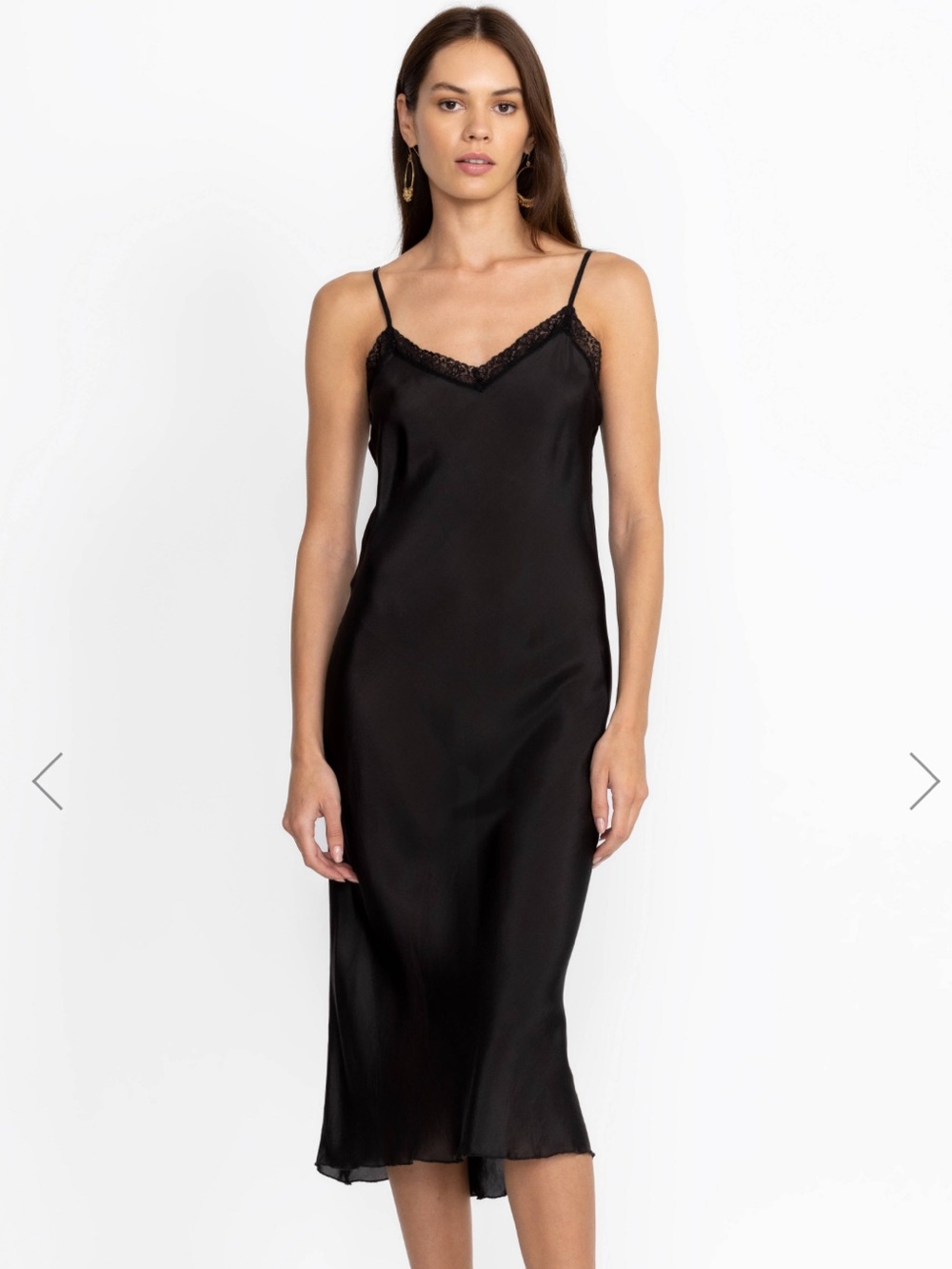 Johnny Was SILK Black Lace-Slip dress NWT Size XL 20” flat p2p, 22” at waist